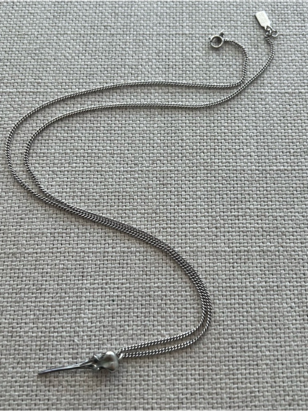 ERICA WEINER • Sterling Silver Hummingbird Skull Necklace
